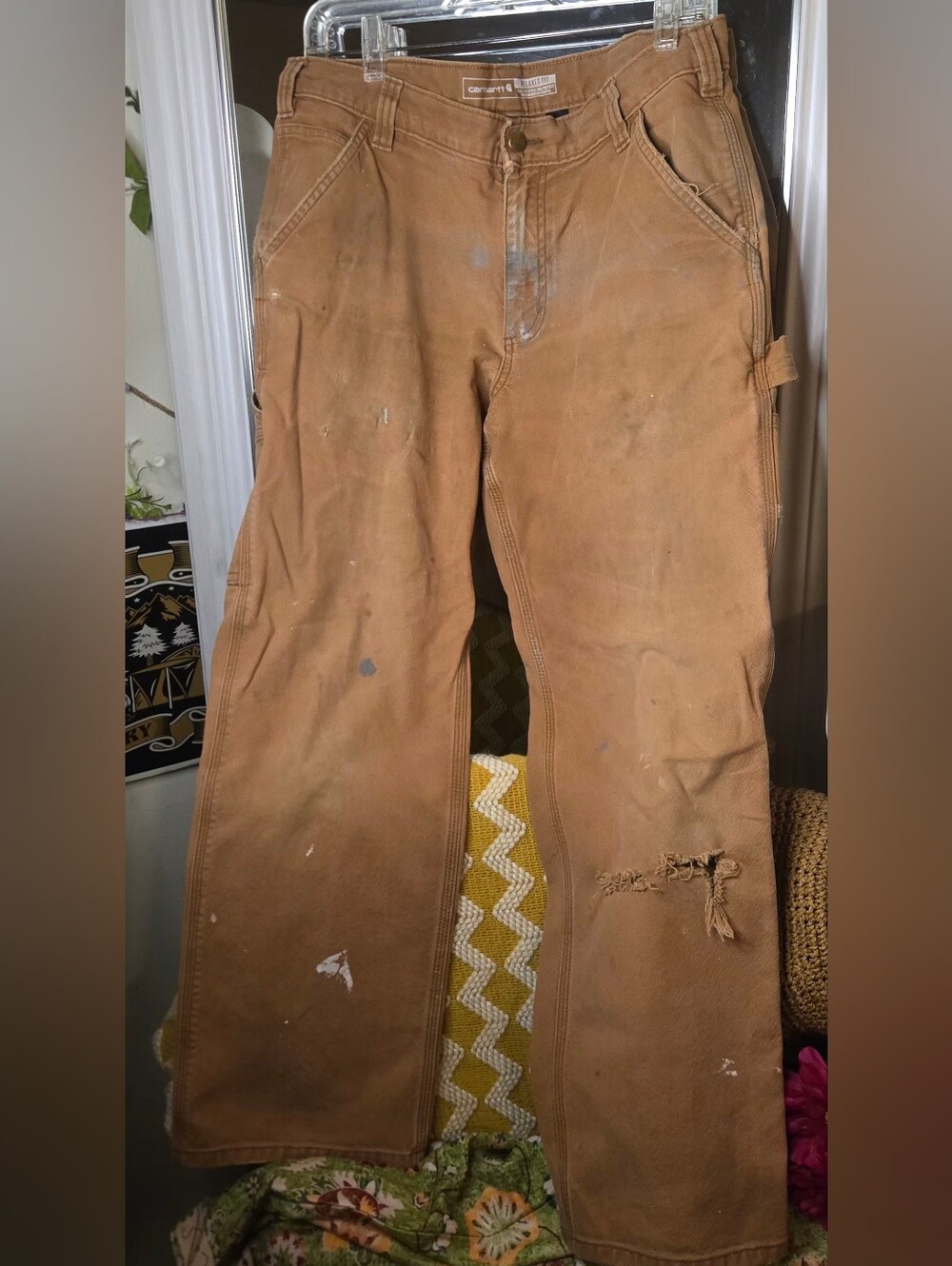 Carhartt Distressed Thrashed Rugged Flex Work Pants 33x30